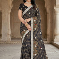 Trendy Printed Saree with Blouse Piece for Women’s Ethnic Wardrobe  | TD-ANARKALI