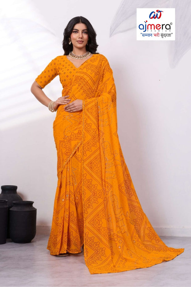 Beautiful Printed Saree with Blouse Piece for Cultural Celebrations | RMF-SUHAGAN VOL-4