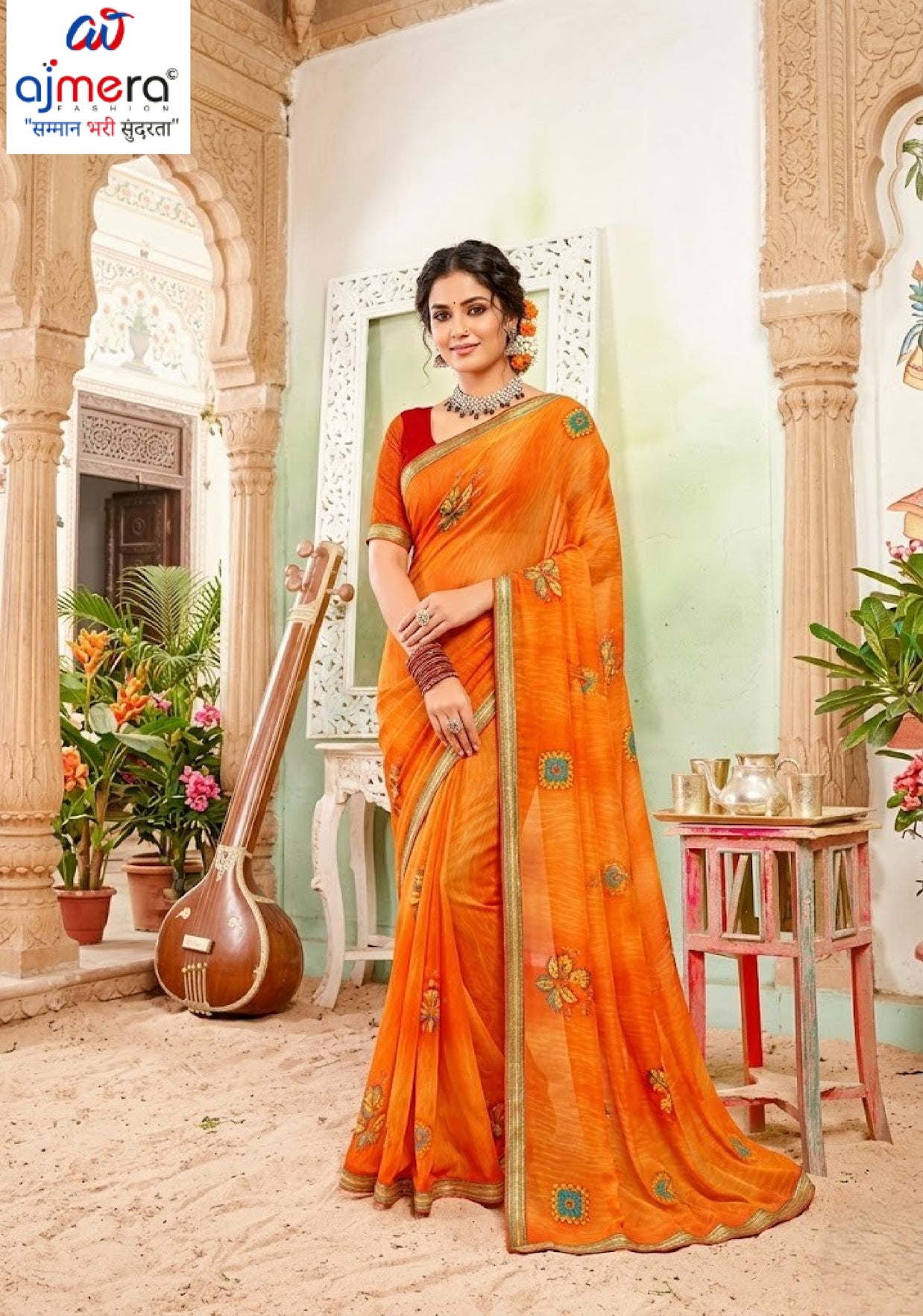Elegant Printed Saree with Designer Blouse Piece for Festive Wear | PRM-HIRAMOTI