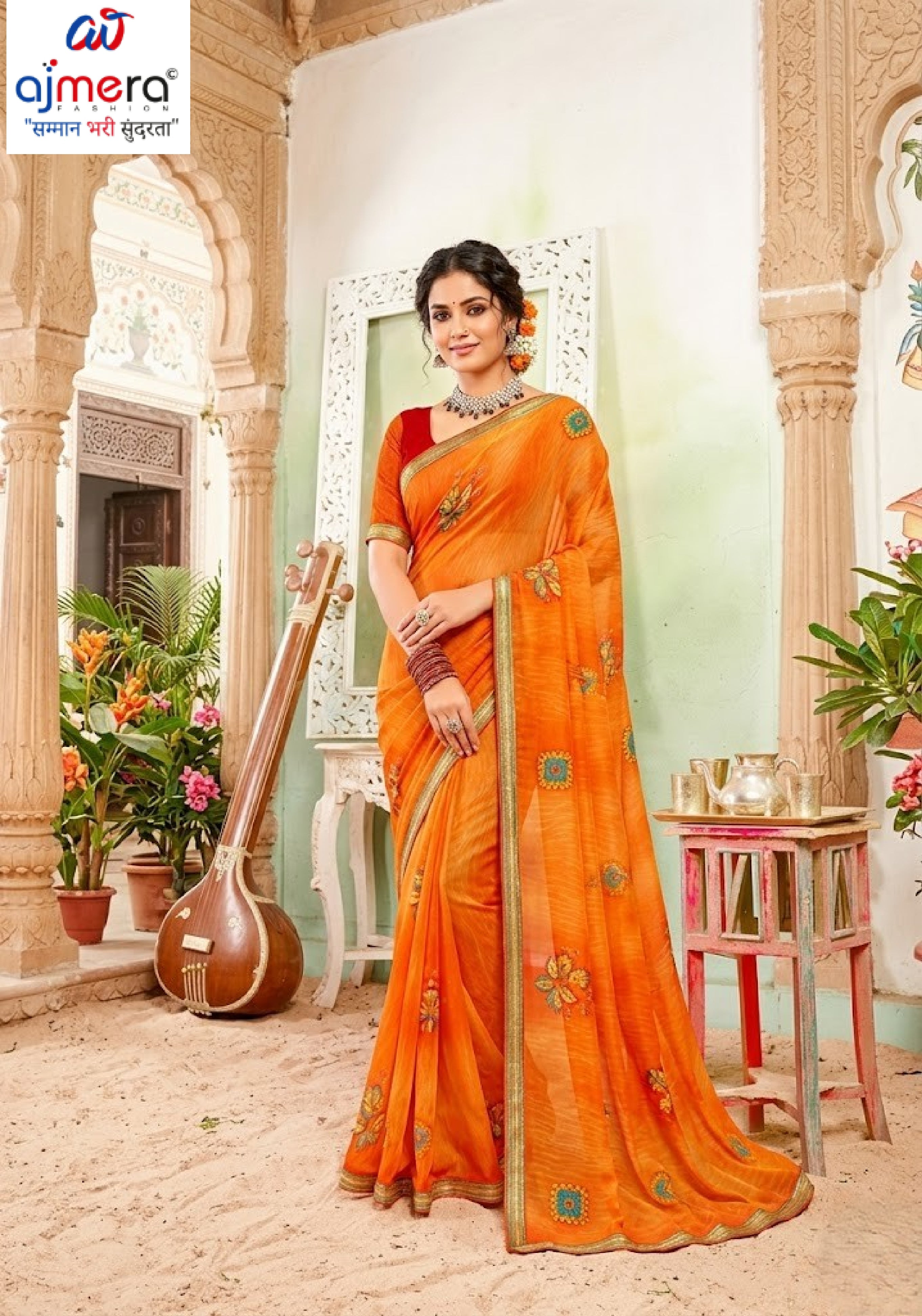 Elegant Printed Saree with Designer Blouse Piece for Festive Wear | PRM-HIRAMOTI