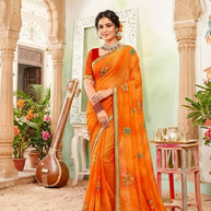 Elegant Printed Saree with Designer Blouse Piece for Festive Wear | PRM-HIRAMOTI