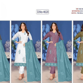 Luxury Organza Unstitched Suit Set | PCH-4620