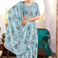 Fashionable Printed Saree with Blouse Piece for Festive Collection | PRM-AC GIRL