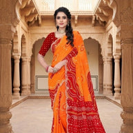 Elegant Printed Saree with Designer Blouse Piece for Festive Wear  | JS-JHANKAR