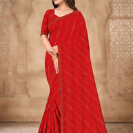 Fandy Factory Rate Dyed Matching Saree with Blouse Piece for Premium Ethnic and Traditional Wear | RAL-SHRIVALLI
