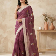 Apricot Khadi Saree with Blouse for Premium Ethnic and Designer Wear | ALL-APRICOT-460