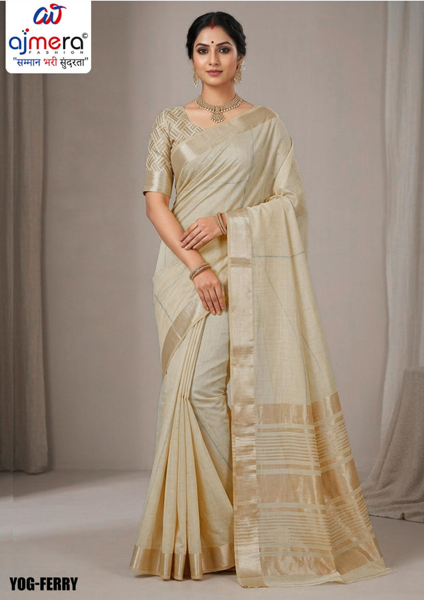 Fashionable Rapier Silk Matching Saree With Blouse Piece | YOG-FERRY