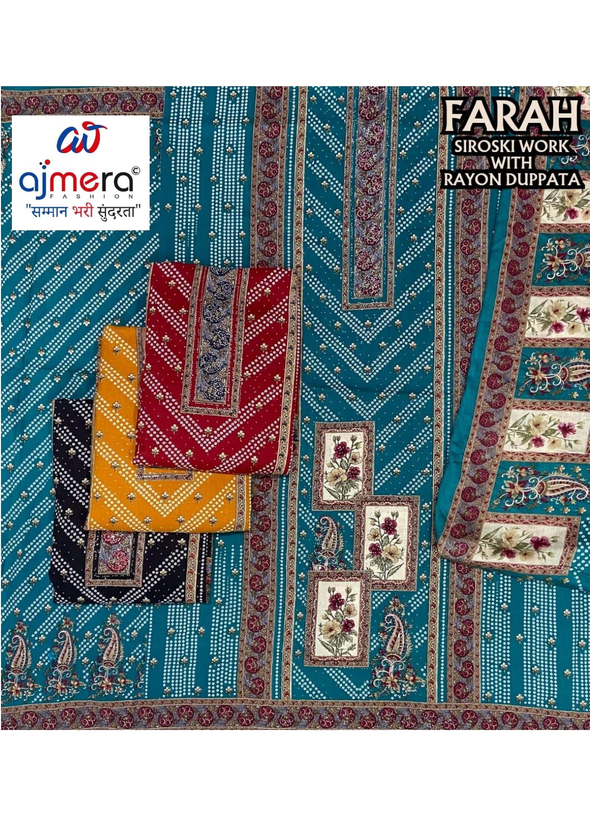 Premium Rayon Unstitched Suit Set | DAF-FARAH