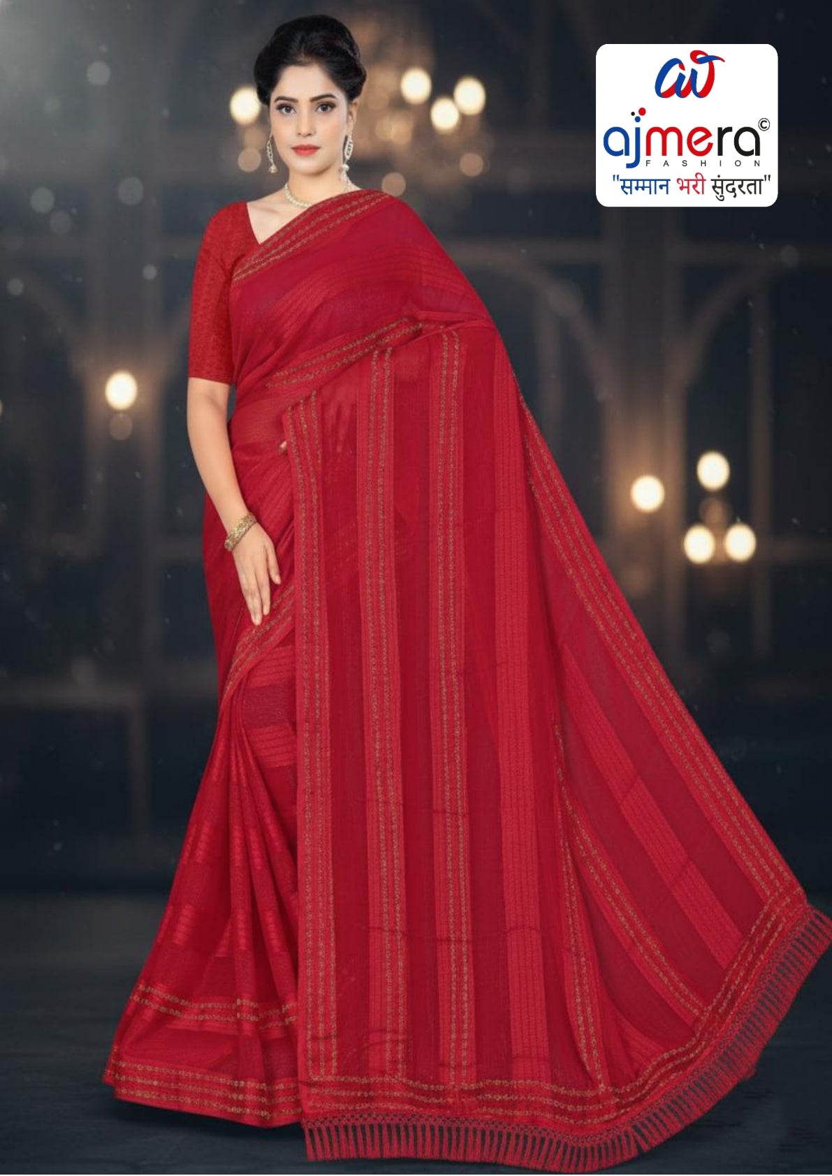 Fandy Dyed Matching Saree with Blouse Piece for Premium Ethnic and Traditional Wear | TIK-SHYAM BASURI