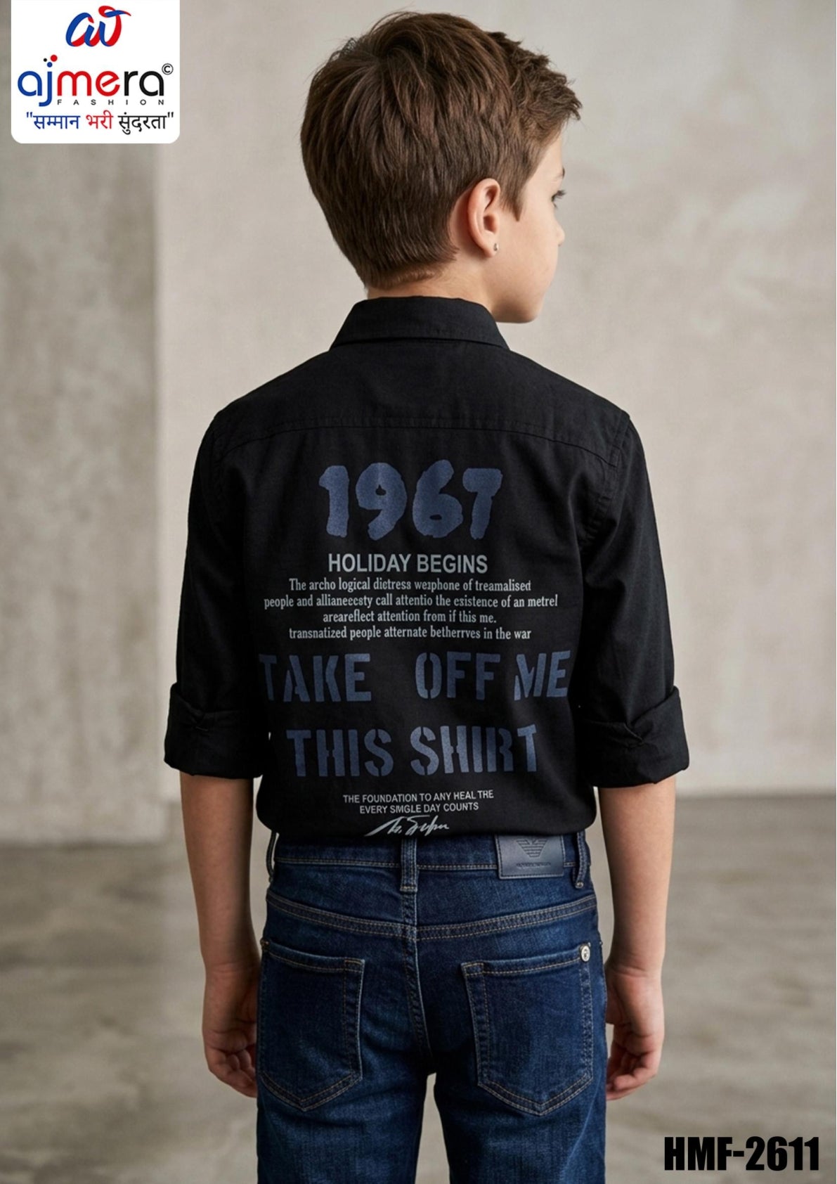 Wholesale Boys Twill Casual Shirt | HMF-2611