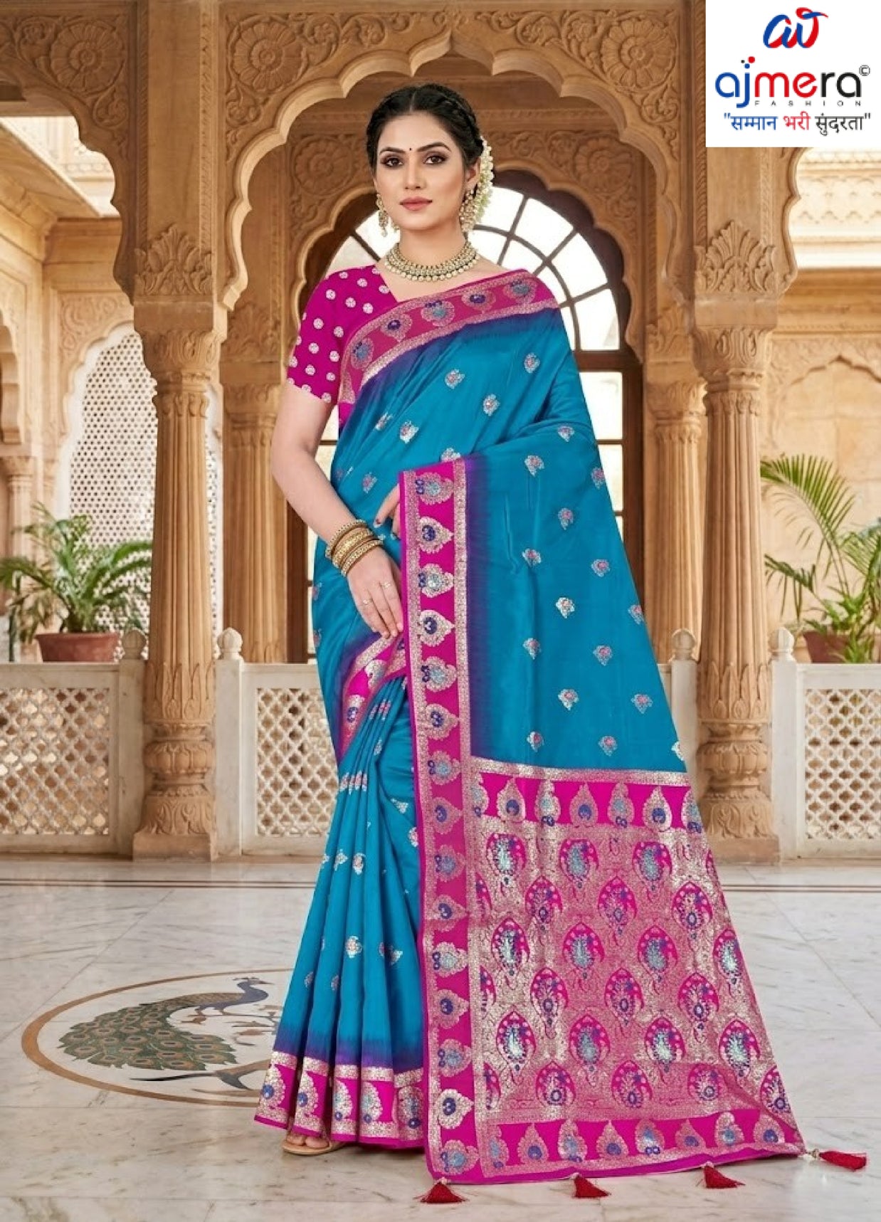 Exquisite Jacquard Silk Saree With Blouse Piece | TUL-BANARSI PURE SILK-11