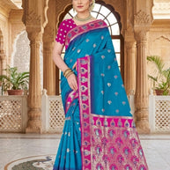 Exquisite Jacquard Silk Saree With Blouse Piece | TUL-BANARSI PURE SILK-11