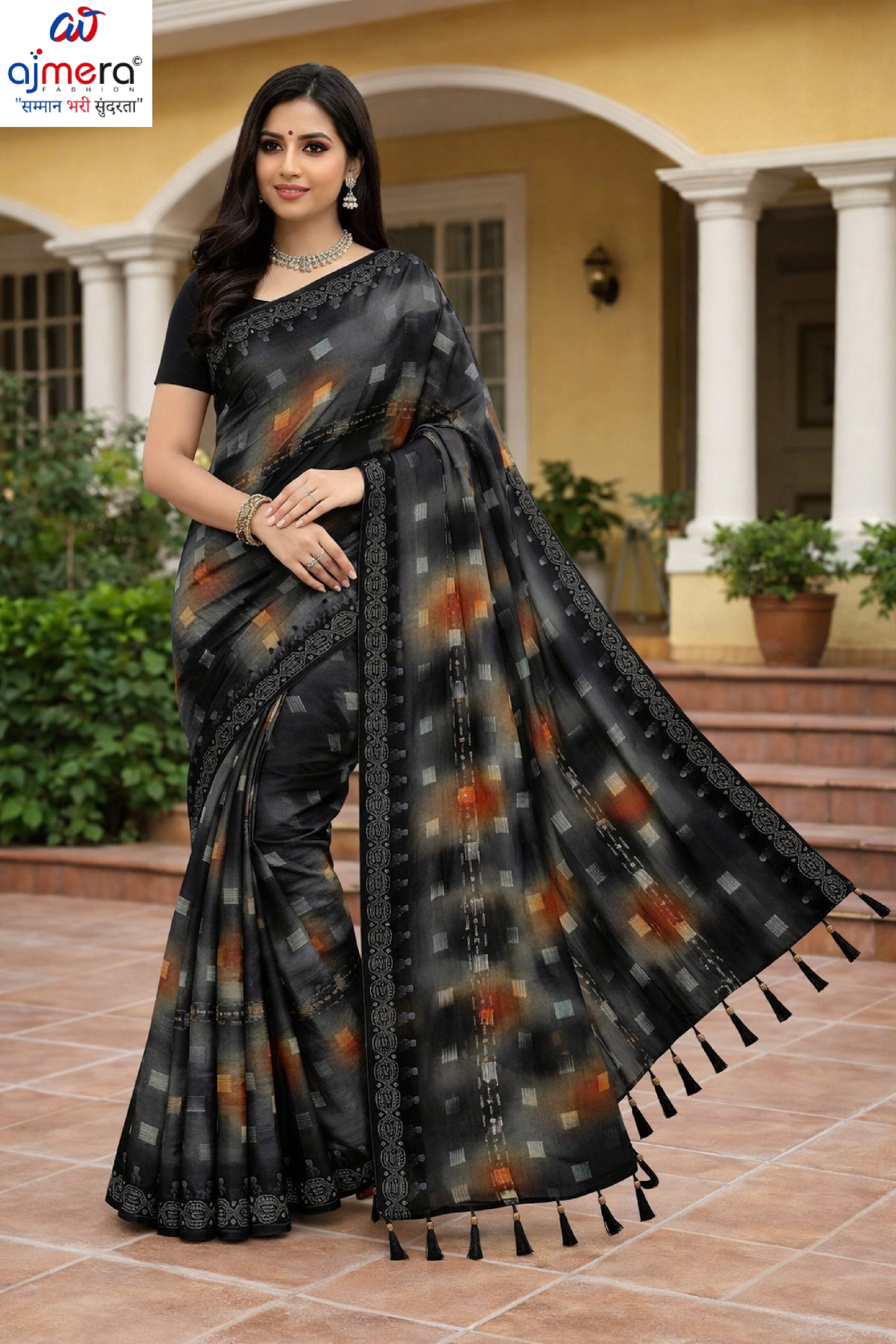 Lycra Dyed Matching Saree with Blouse Piece for Premium Ethnic and Traditional Wear | RAL-GREAT INDIA