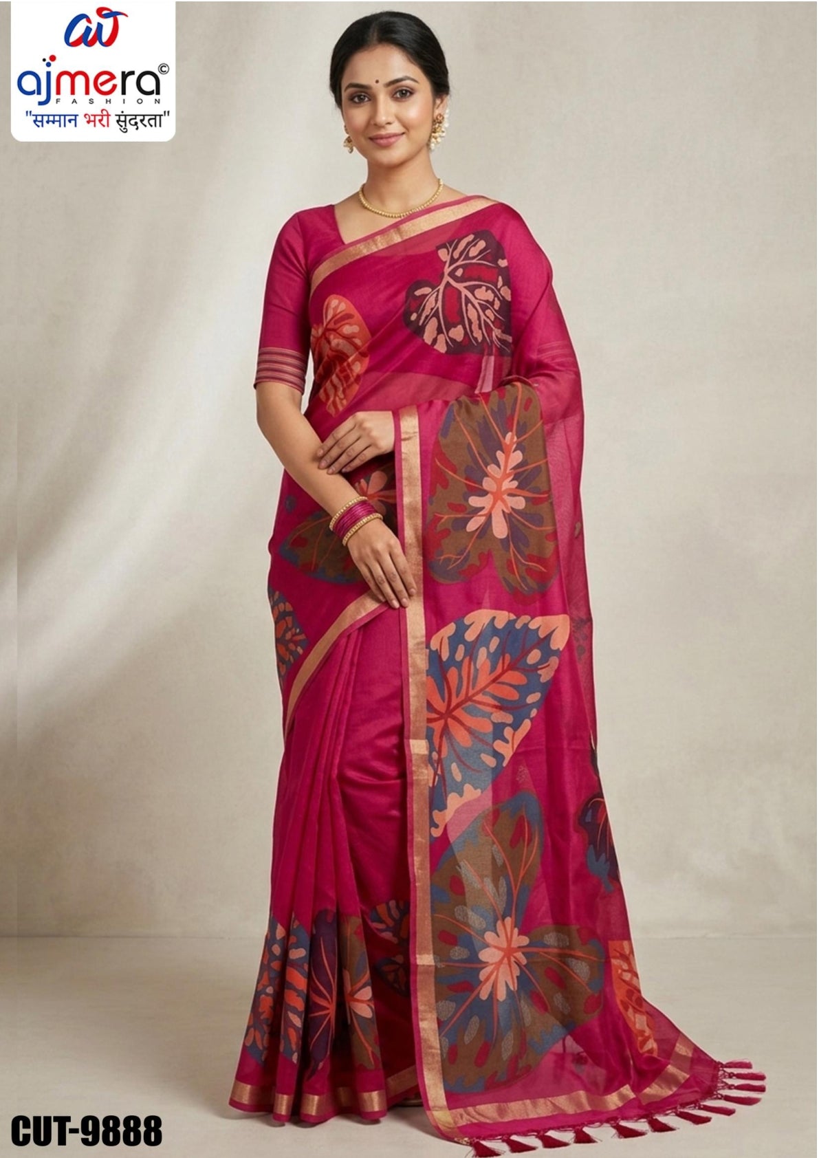 Exclusive Jacquard Silk Saree with Blouse Piece for Premium Cultural Wear | CUT-9888
