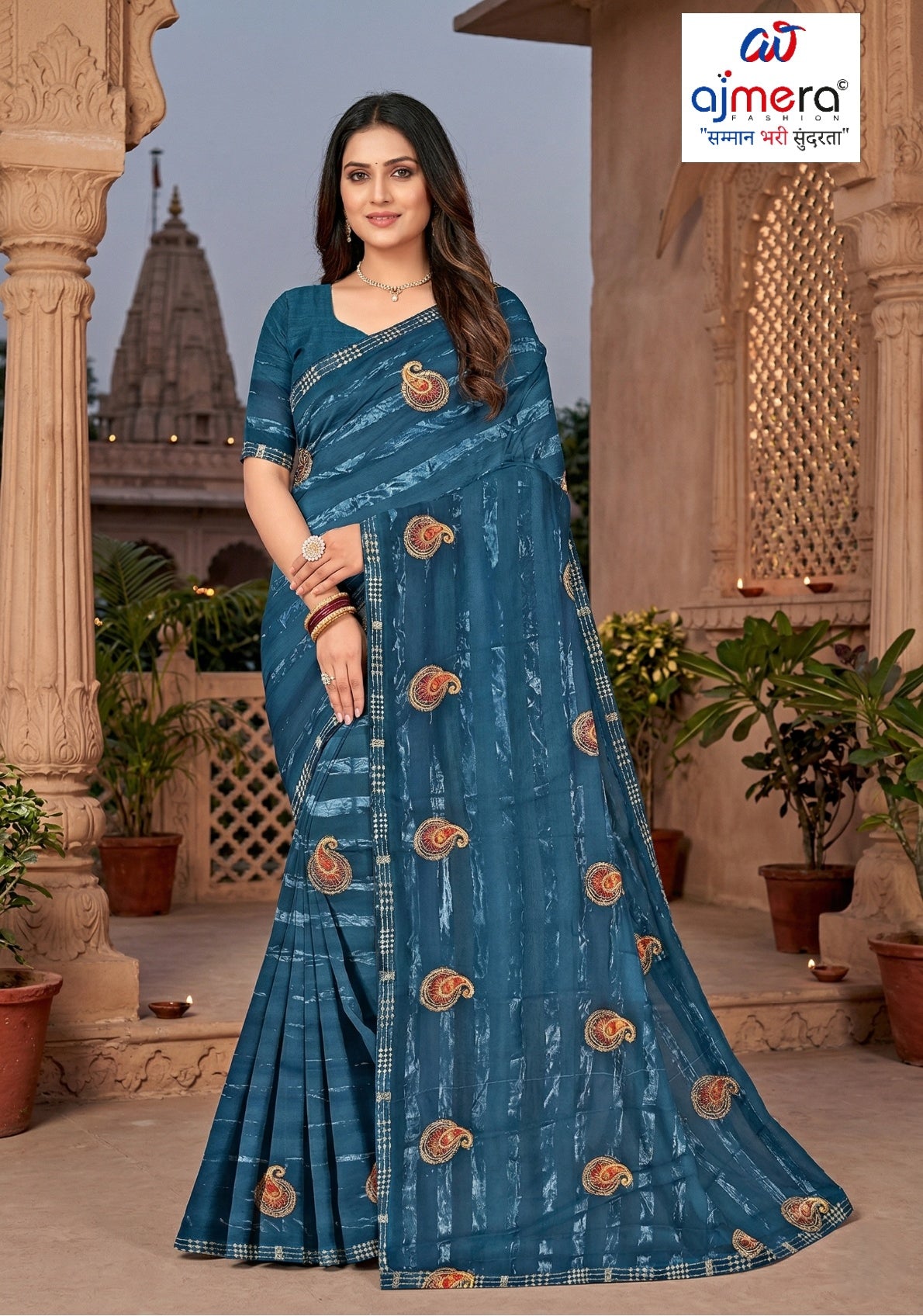 Rimzim Satin Dyed Matching Saree with Blouse Piece for Premium Ethnic and Traditional Wear | VKM-HIGH COURT