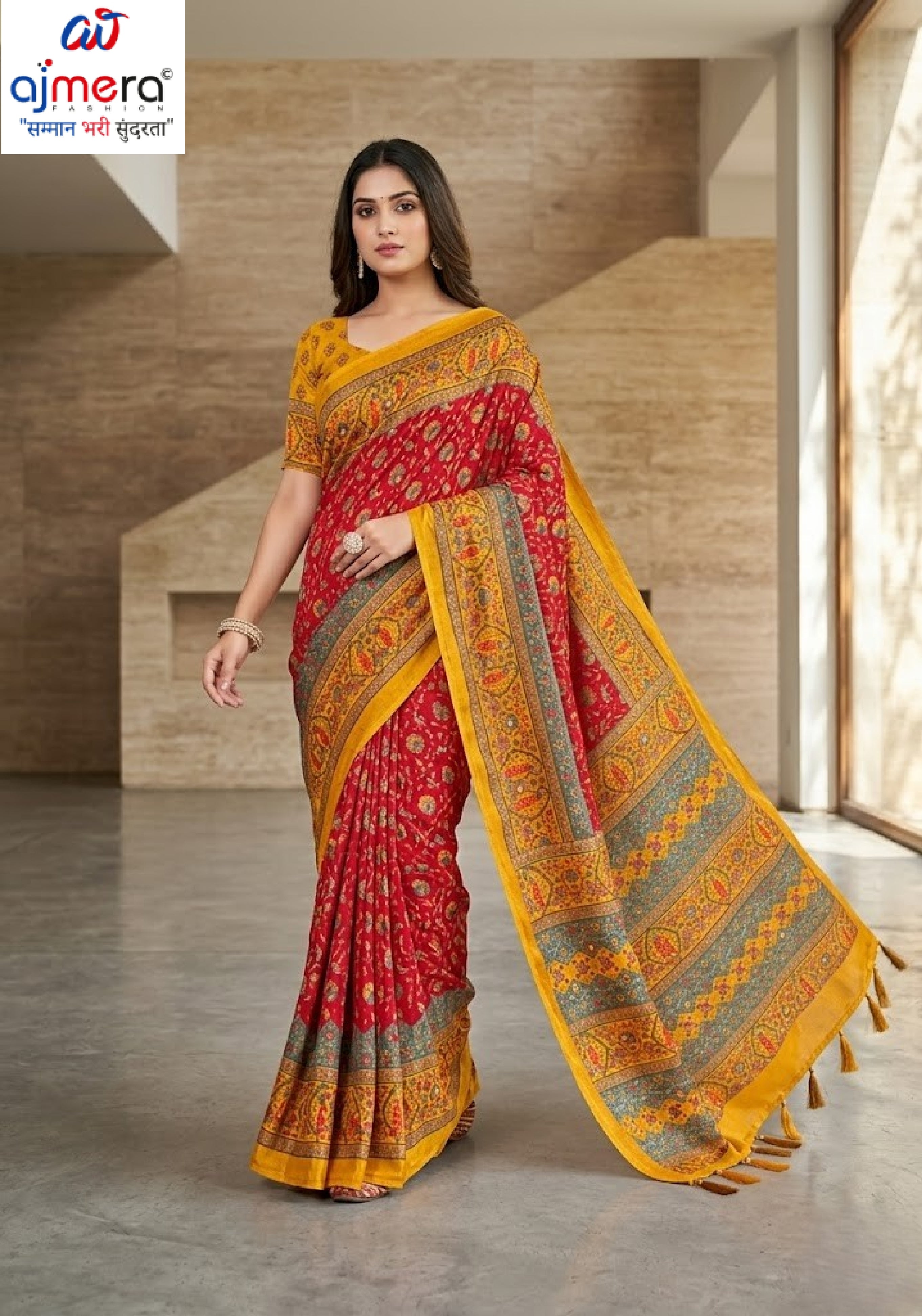 Designer Printed Saree with Blouse Piece for Special Occasions  | VER-BANJARAN-47456