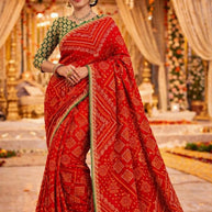 Designer Printed Saree with Blouse Piece for Special Occasions  | TD-RADHA