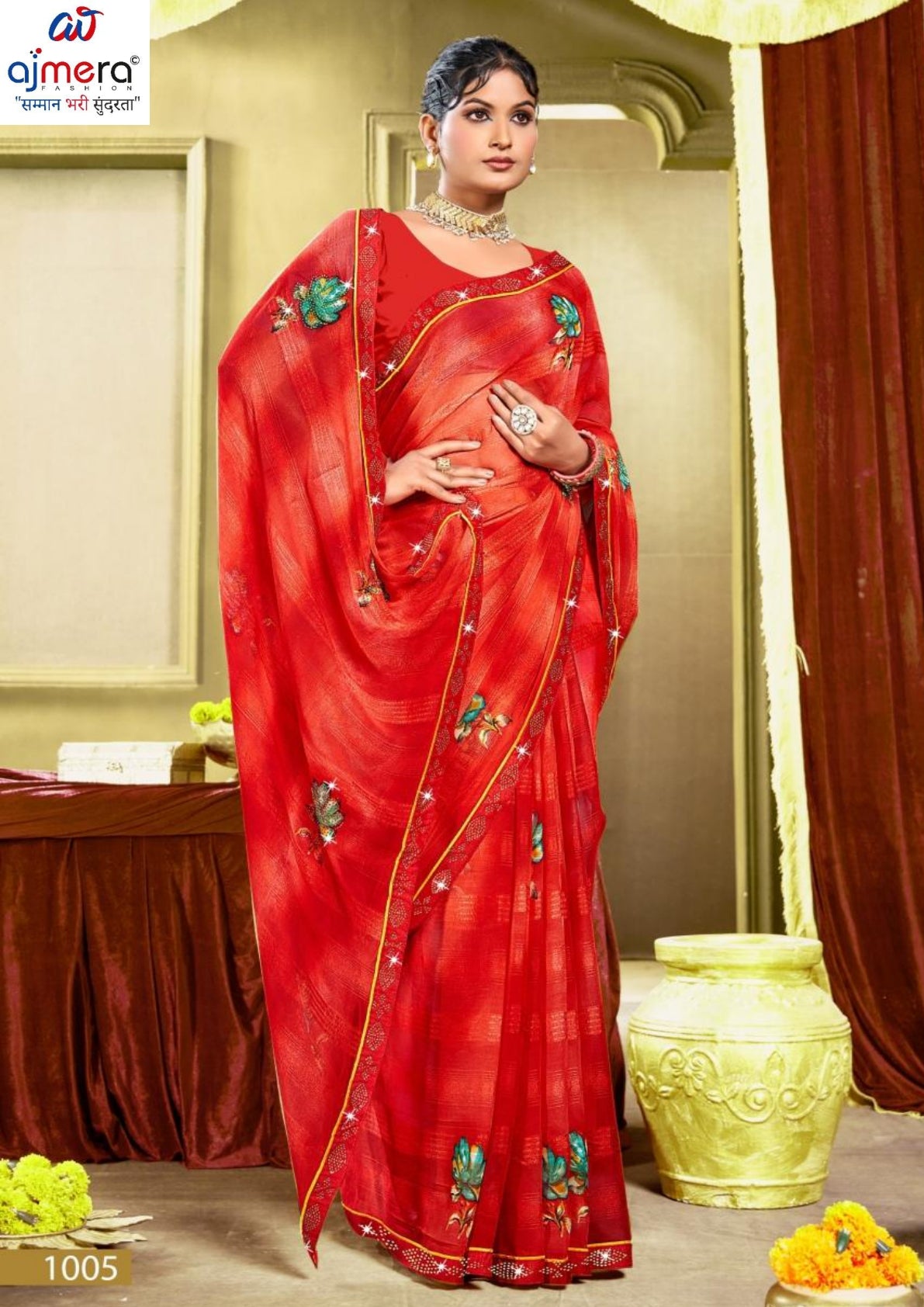 Chic Printed Saree with Blouse Piece for Sophisticated Ethnic Style | PRM-RAJNI