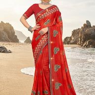 Premium Printed Saree with Matching Blouse Piece for Ethnic Elegance | PRM-TWO GULAB