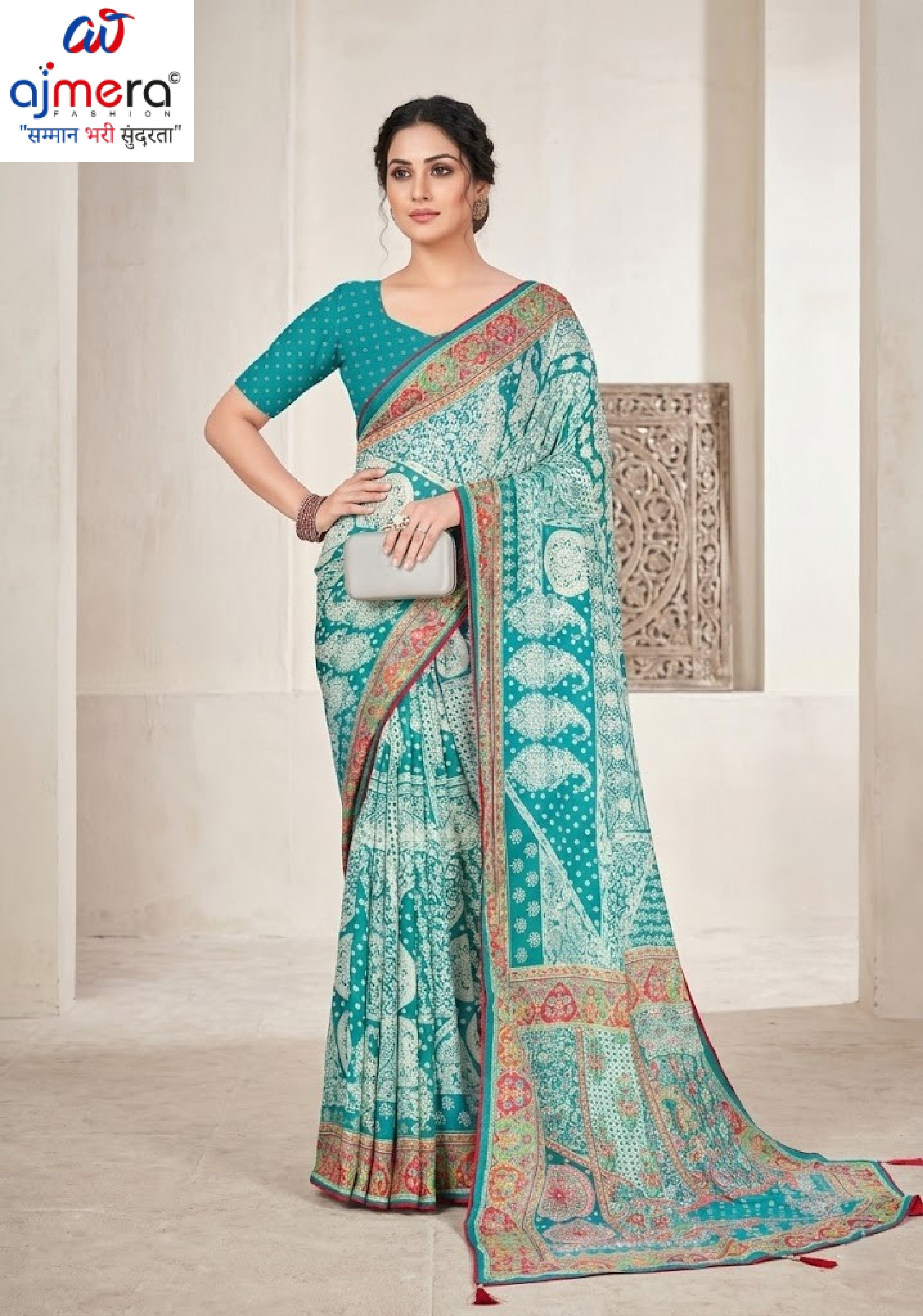 Fashionable Printed Saree with Blouse Piece for Festive Collection  | RMF-JASLEEN VOL-2