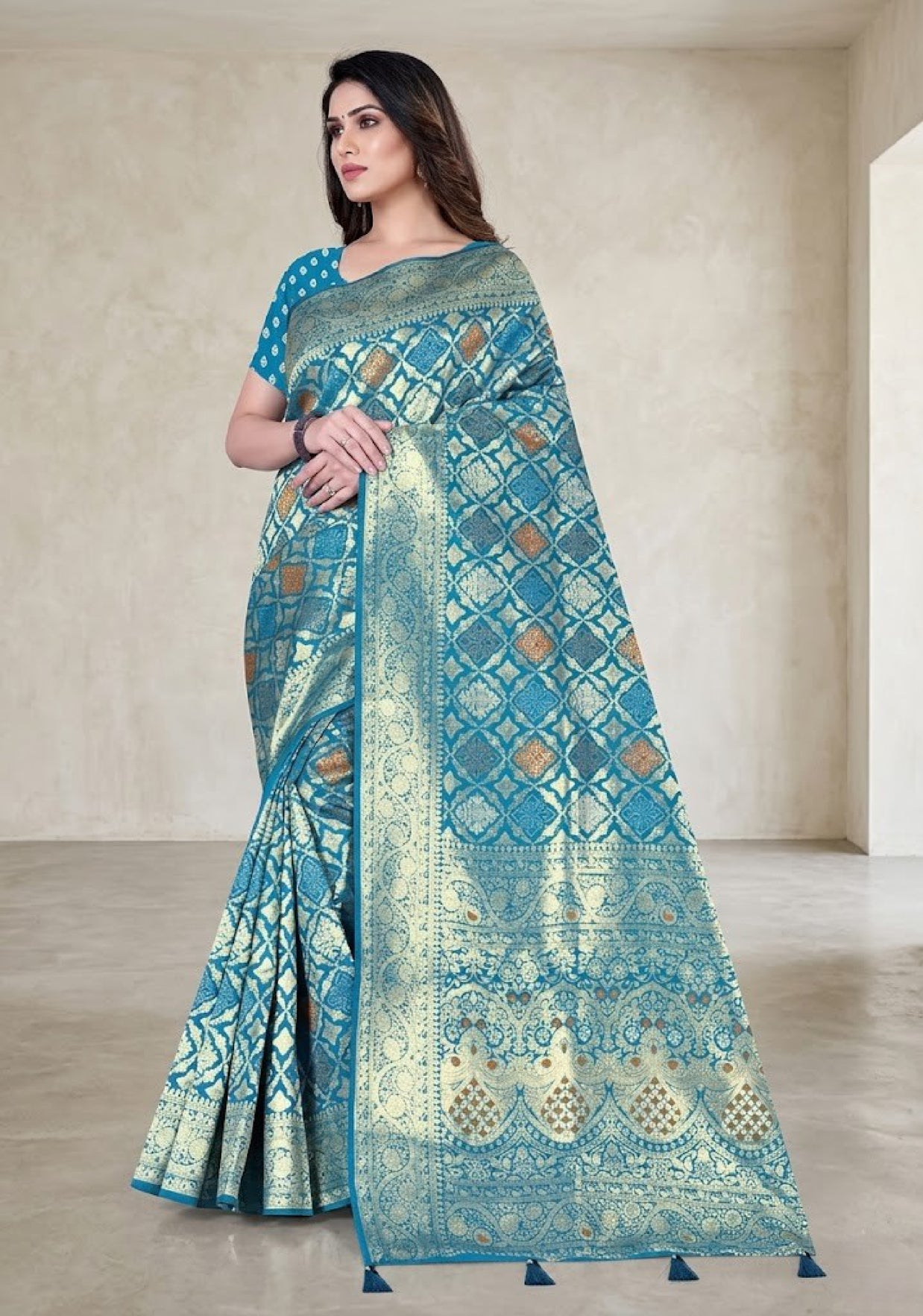 Elegant Jacquard Silk Saree with Designer Blouse Piece for Festive Elegance | TUL-PREM PAKHI SILK VOL-03
