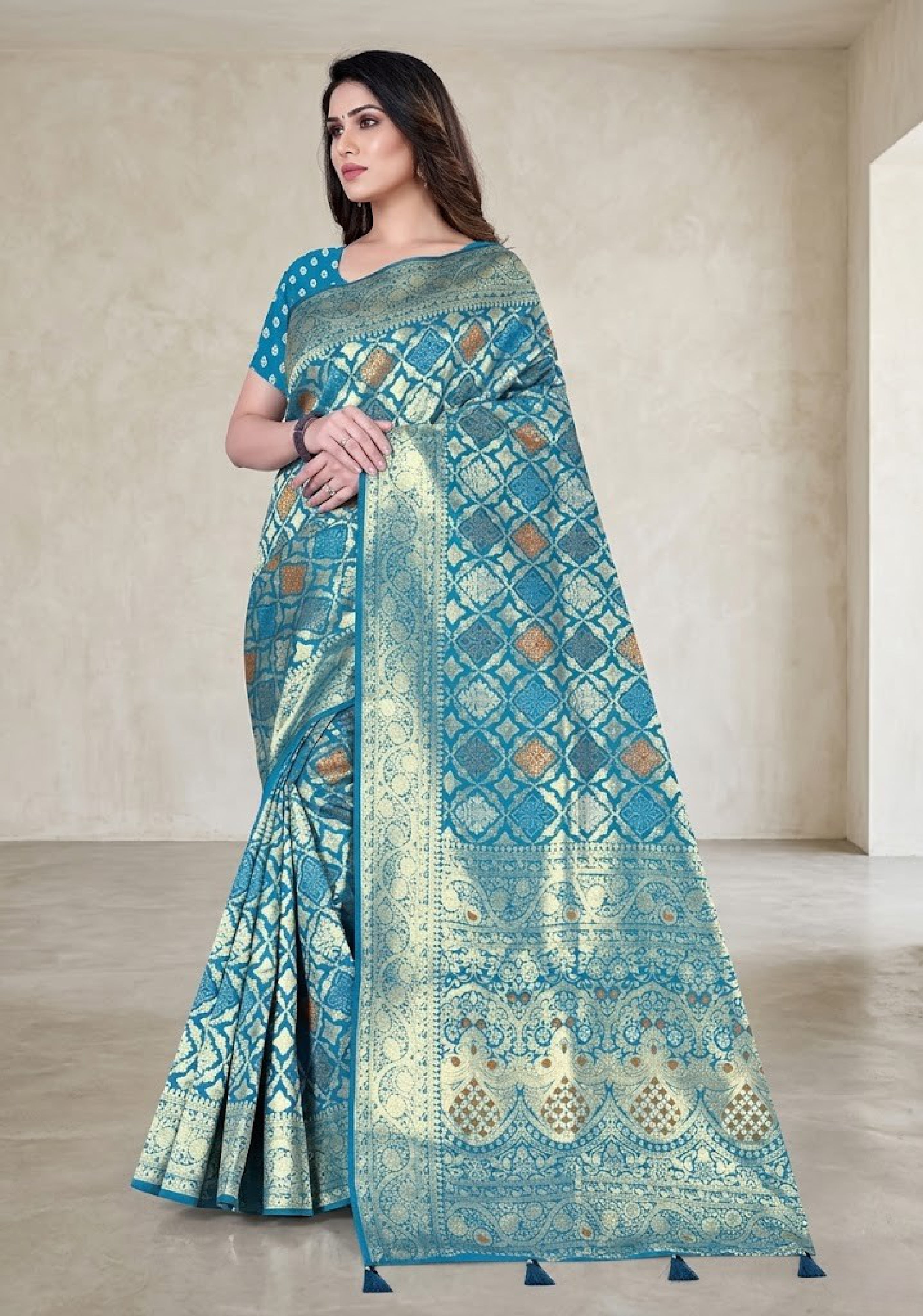 Elegant Jacquard Silk Saree with Designer Blouse Piece for Festive Elegance | TUL-PREM PAKHI SILK VOL-03