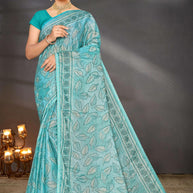Elegant Printed Saree with Designer Blouse Piece for Festive Wear  | SNR-PURPOSE