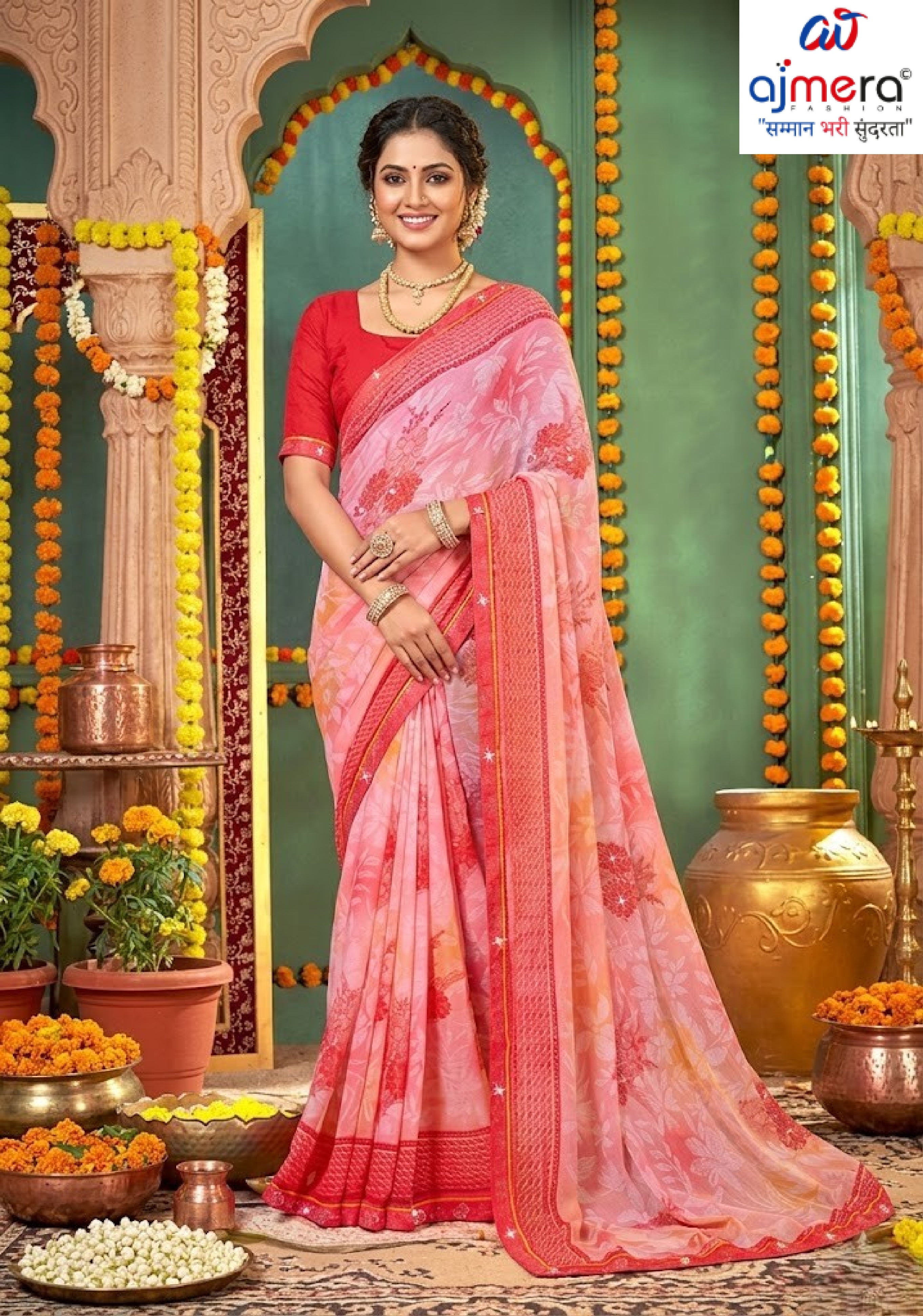 Beautiful Printed Saree with Blouse Piece for Cultural Celebrations  | PRM-RANGBAAZ