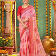 Beautiful Printed Saree with Blouse Piece for Cultural Celebrations  | PRM-RANGBAAZ
