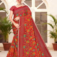 Elegant Printed Saree with Designer Blouse Piece for Festive Wear  | SNR-PREMA