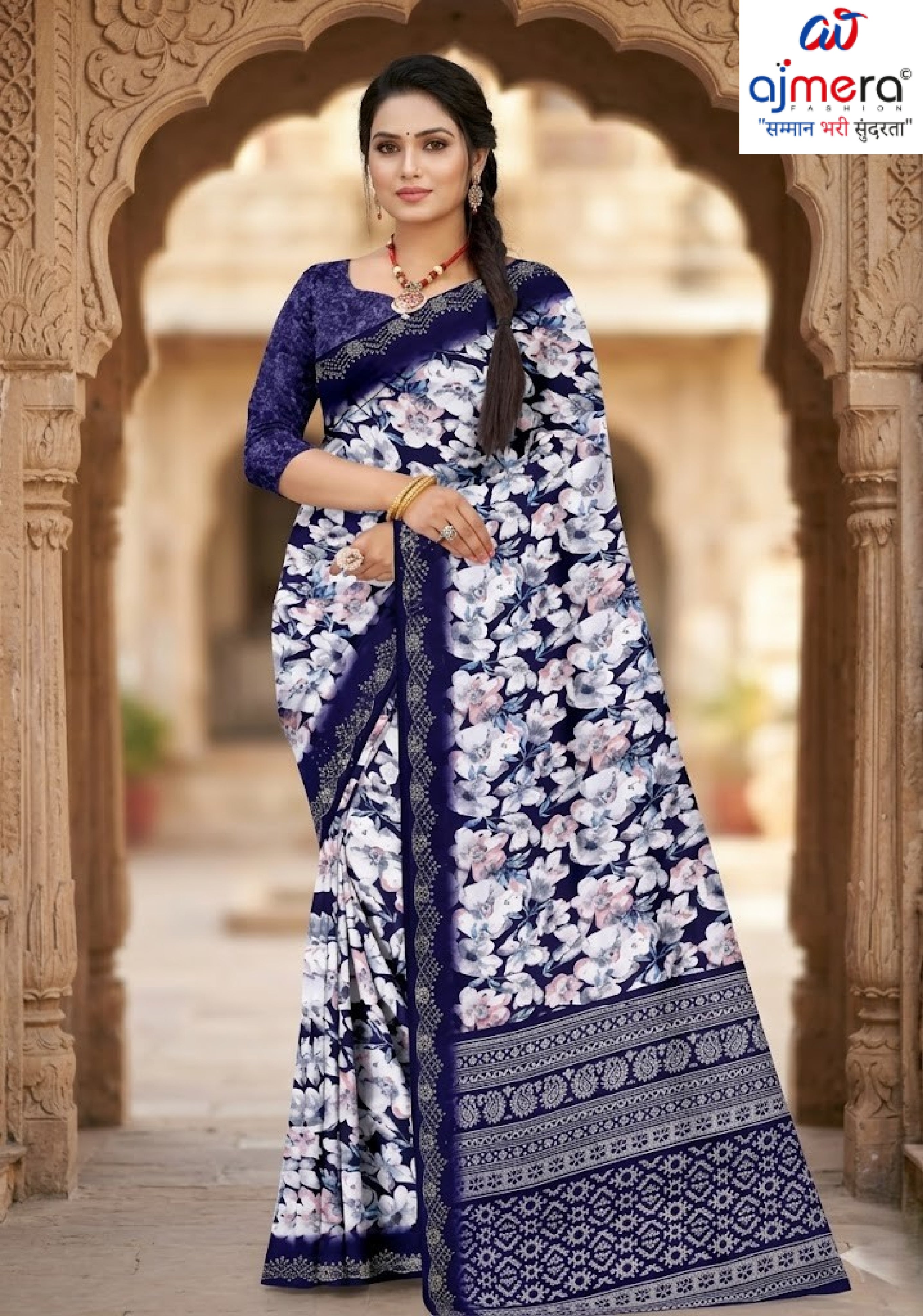 Premium Printed Saree with Matching Blouse Piece for Ethnic Elegance  | GLC-DHURANDHAR