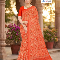 Designer Printed Saree with Blouse Piece for Special Occasions  | SSR-MUNNI