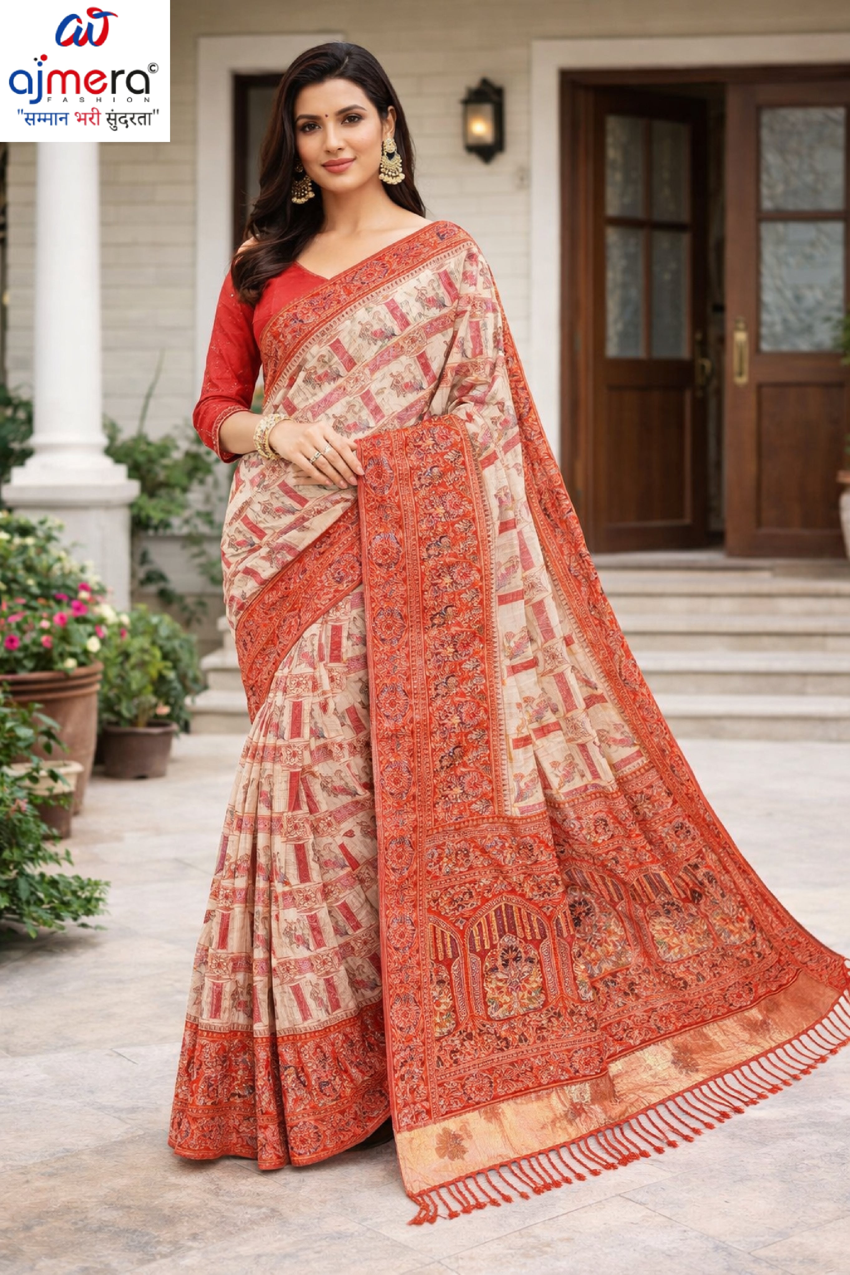 Stylish Jacquard Silk Saree with Blouse Piece for Festive Collection | DNA-PAPER BOAT