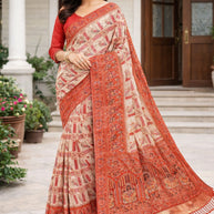 Stylish Jacquard Silk Saree with Blouse Piece for Festive Collection | DNA-PAPER BOAT