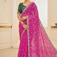 Chic Printed Saree with Blouse Piece for Sophisticated Ethnic Style | JS-FULPATTI