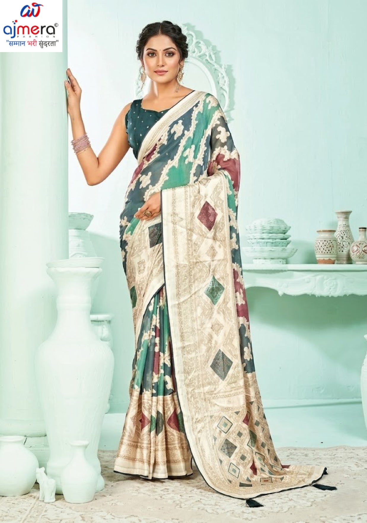 Stylish Printed Saree with Blouse Piece for Traditional Celebrations  | RDD-NIDHIVAN