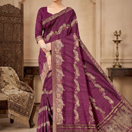 Designer Jacquard Silk Saree with Blouse Piece for Traditional Occasions | DNA-SHARBATI