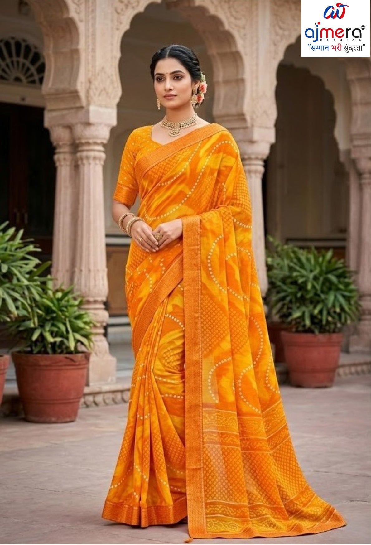 Designer Printed Saree with Blouse Piece for Special Occasions | SSR-DESI CHAMAK