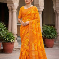 Designer Printed Saree with Blouse Piece for Special Occasions | SSR-DESI CHAMAK