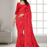 Fashionable Printed Saree with Blouse Piece for Festive Collection  | TP-KITKAT