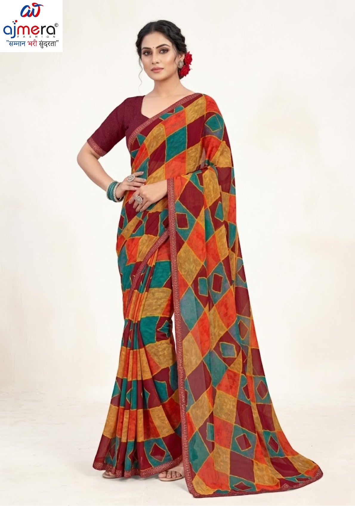 Stylish Printed Saree without Blouse for Traditional Celebrations  | CAS-KRANTI