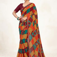 Stylish Printed Saree without Blouse for Traditional Celebrations  | CAS-KRANTI
