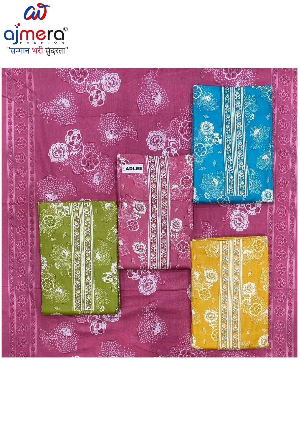 Premium Cotton Unstitched Suit Set | KRN-LADLEE