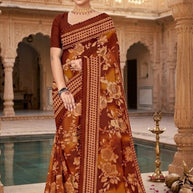Elegant Printed Saree with Designer Blouse Piece for Festive Wear  | GPT-DHAMAKEDAR-5