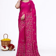 Chic Printed Saree with Blouse Piece for Sophisticated Ethnic Style | VER-MEGH MALHAR-47854