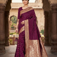 Classic Jacquard Silk Saree with Blouse Piece for Elegant Traditional Look | DBU-BANARASI SILK VOL-3