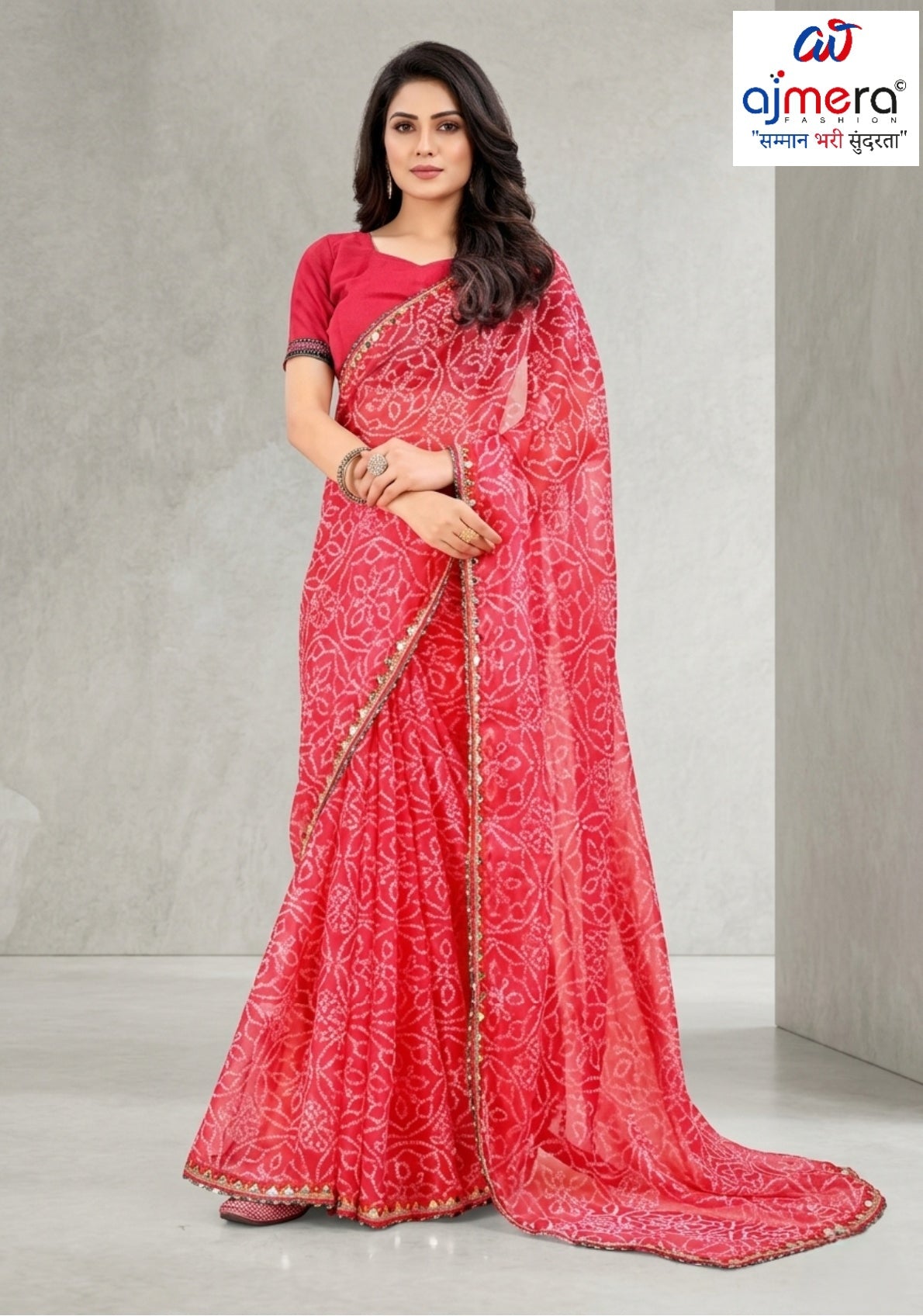 Graceful Printed Saree with Blouse Piece for Modern Ethnic Fashion  | JS-SEEMA