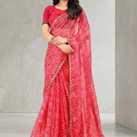 Graceful Printed Saree with Blouse Piece for Modern Ethnic Fashion  | JS-SEEMA