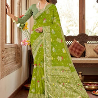 Traditional Craft Jacquard Silk Saree With Blouse Piece | DNA-TULSI SILK
