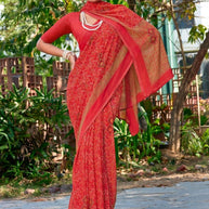 Graceful Printed Saree with Blouse Piece for Modern Ethnic Fashion  | VDT-DISCO-17
